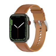 Luxe leren bandje - Lichtbruin - Geschikt voor Apple Watch 44mm / 45mm / 46mm / 49mm