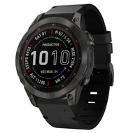 Leren bandje - Zwart - Garmin Fenix 8 - 47mm