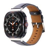 Premium leren bandje - Donkerblauw - Samsung Galaxy Watch Ultra bandjes - 47mm