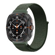 Nylon loop bandje - Legergroen - Samsung Galaxy Watch Ultra 47mm