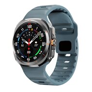 Wave siliconen bandje - Grijsblauw - Samsung Galaxy Watch Ultra 47mm