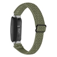 Fitbit Inspire 3 - Elastische solo loop nylon bandje - Groen