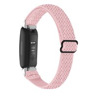 Fitbit Inspire 3 - Elastische solo loop nylon bandje - Roze