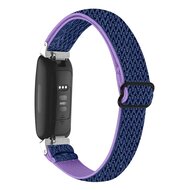 Fitbit Inspire 3 - Elastische solo loop nylon bandje - Blauw / paars