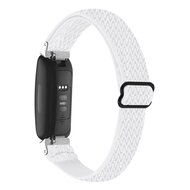 Fitbit Inspire 3 - Elastische solo loop nylon bandje - Wit