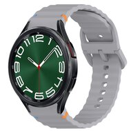 Wave Sportband met aansluitknop - Donkergrijs - Samsung Galaxy Watch 6 Classic - 47mm & 43mm