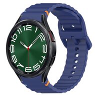 Wave Sportband met aansluitknop - Donkerblauw - Samsung Galaxy Watch 6 Classic - 47mm & 43mm