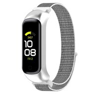 Nylon sport loop band - Wit / grijs - Samsung Galaxy Watch Fit 2