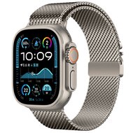 Milanese loop band met klik-sluiting - Titanium kleur - Extra sterke magneet - Geschikt voor Apple Watch 44mm / 45mm / 46mm / 49mm