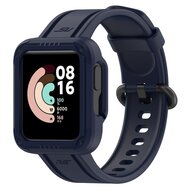 Siliconen sportband met case - Donkerblauw - Xiaomi Redmi Watch 2 (Lite)