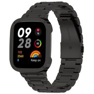 Stalen schakelband met case - Zwart - Xiaomi Redmi Watch 3