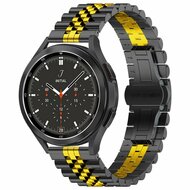 Stalen band - Zwart met goud - Samsung Galaxy Watch 4 Classic - 42mm & 46mm